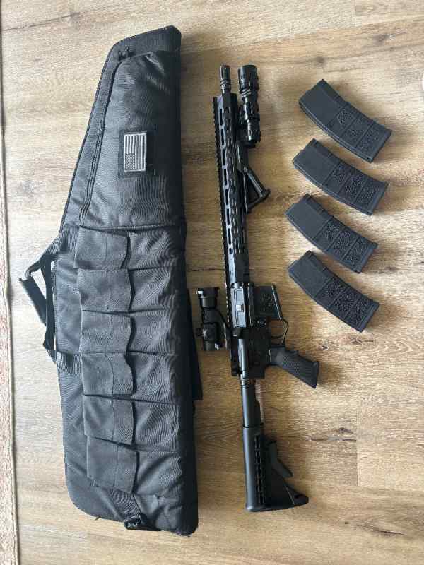 PSA AR15 w/ bag,optic,light,4mags,16inch
